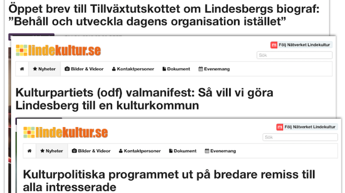 Bilden: Tre av de mest lästa nyheterna på lindekultur.se under 2018.