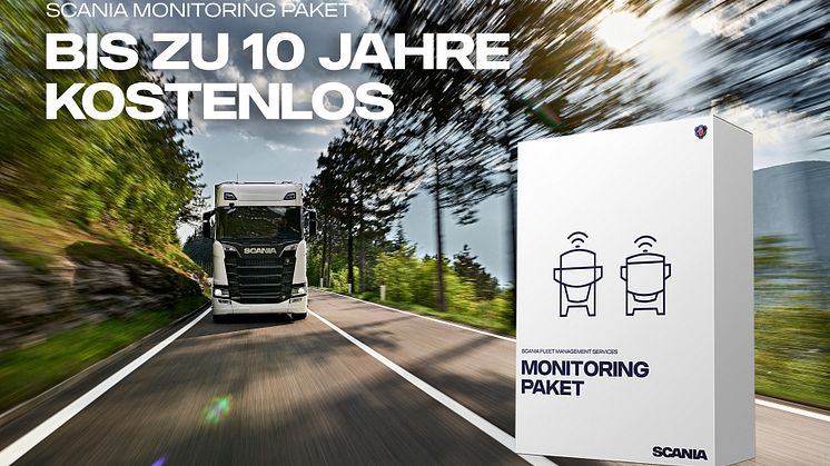 Scania bietet das Monitoring Paket nun für bis zu 10 Jahre ab Erstzulassungsdatum eines Fahrzeugs kostenlos an. 
