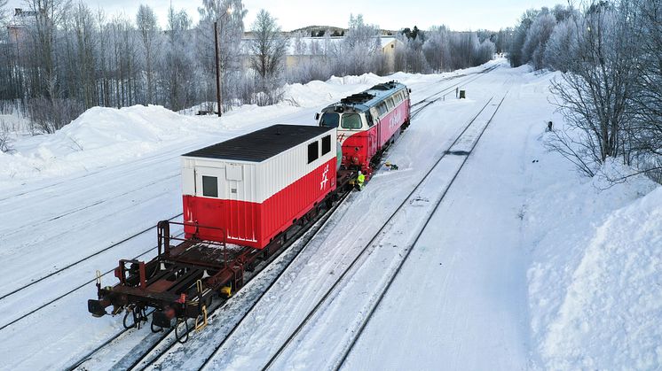 Tågvärmevagn i Storuman