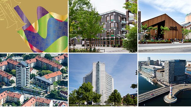 Årets finalister till Stadsbyggnadspriset och Gröna Lansen, foto och illustration Malmö stadsbyggnadskontor