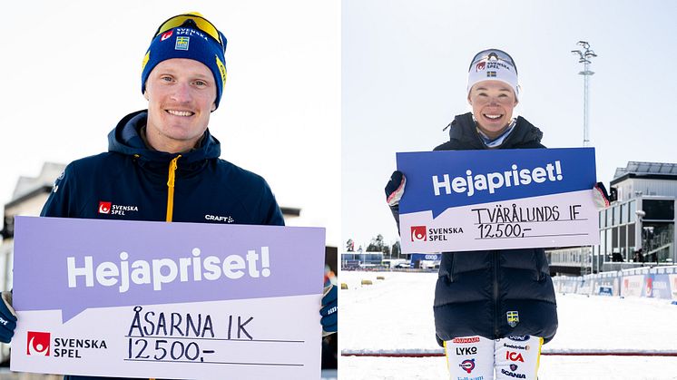 Jens Burman och Jonna Sundling vinner Hejapriset i Falun – skänker pengarna till klubbverksamhet. FOTO: SIMON HASTEGÅRD/BILDBYRÅN