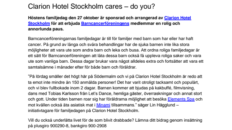 Clarion Hotel Stockholm cares – do you?