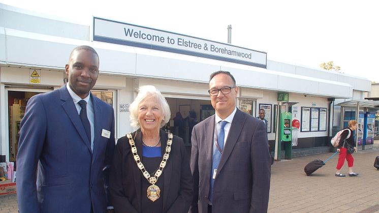 Station improvement (from left) Station Manager Hilton Matereke, Mayor Cllr Brenda Batten and project manager Paul Best