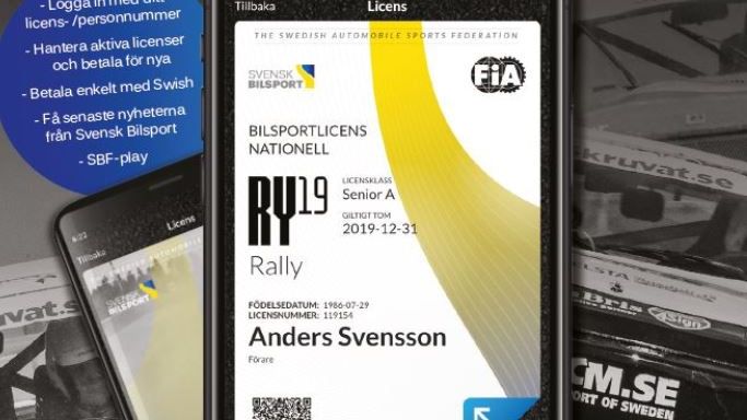 Svensk Bilsport har en app för Licensköp