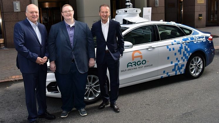 Ford President and CEO Jim Hackett, Argo AI CEO Bryan Salesky and Volkswagen CEO Dr. Herbert Diess announced Volkswagen is joining Ford in investing in Argo AI, the autonomous vehicle technology platform company.