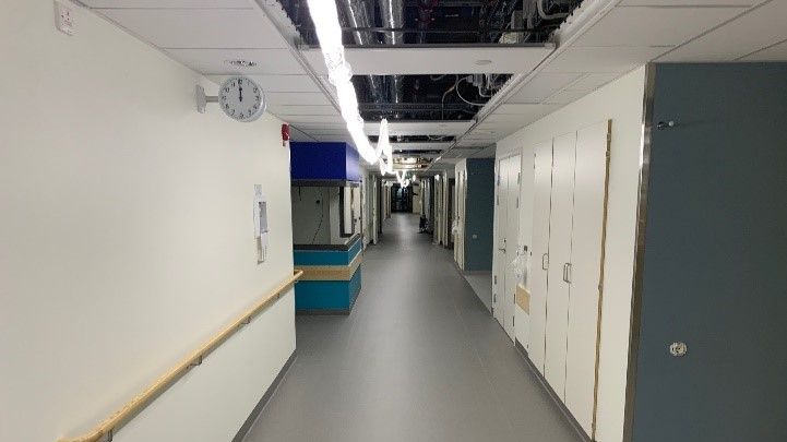 Peabs ombyggnad av norra flygeln av Helsingborgs sjukhus, där beställaren ställt krav på återvinning av allt mattspill.