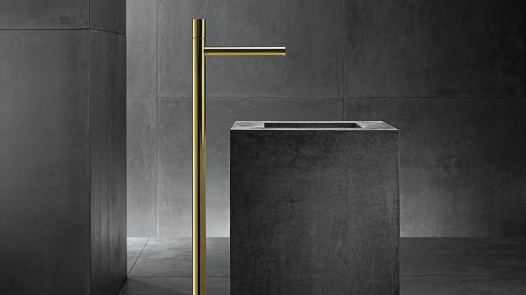 AXOR_Uno_Zero Handle_Freestanding_Washbasin Tap_Gold