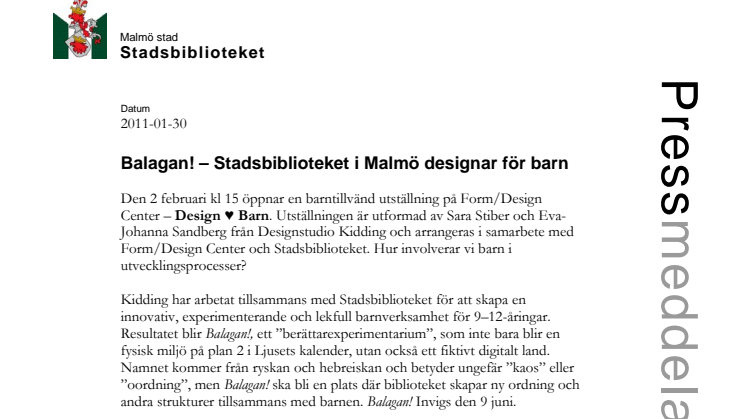 Balagan! – Stadsbiblioteket i Malmö designar för barn