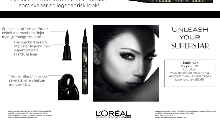 L'Oréal Paris Superstar Liner fact sheet