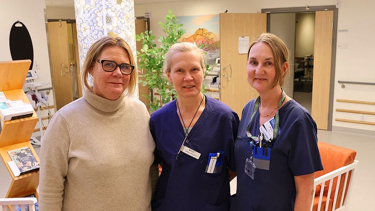 Bemannare. Från vänster Annelie Forssberg, bemanningsassistent, Johanna Ahtiainen, undersköterska och Karin Holmgren, sjuksköterska.