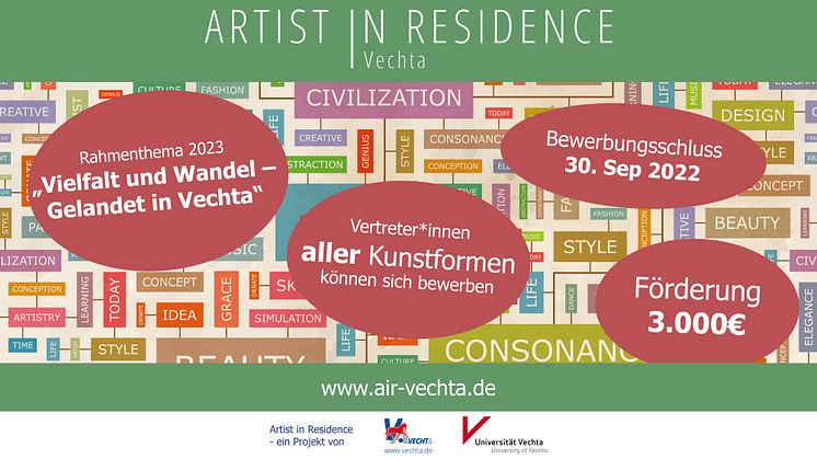 Ausschreibung "Artist in Residence" 2023 | „Vielfalt und Wandel – Gelandet in Vechta“