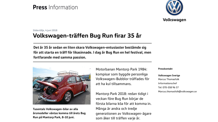 Volkswagen-träffen Bug Run firar 35 år