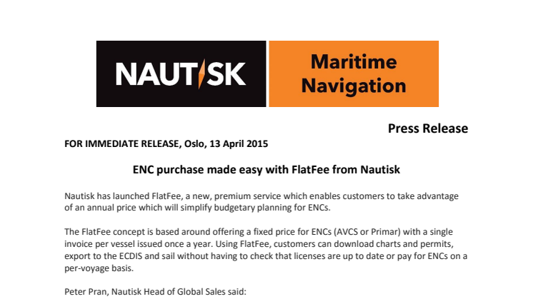 ​ENC purchase made easy with FlatFee from Nautisk