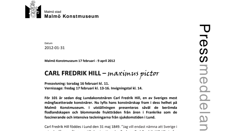 Carl Fredrik Hill - maximus pictor