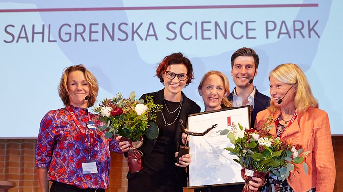 Charlotta Gummeson, VD Sahlgrenska Science Park, Susanne Staaf, COO 1928 Diagnostics, Kristina Lagerstedt, CEO 1928 Diagnostics, Erik Gatenholm, CEO Cellink, Marianne Dicander Alexandersson, ordförande Sahlgrenska Science Park