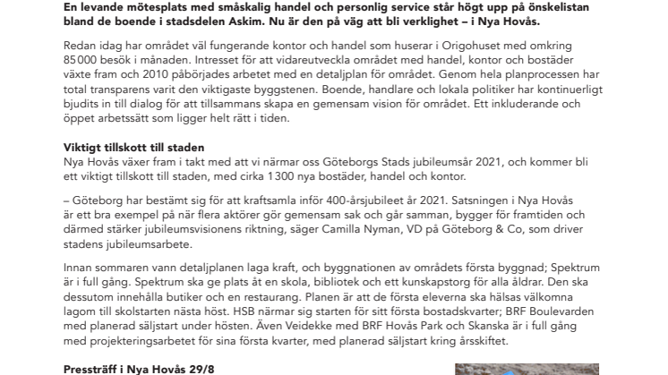 Ny stadsdel i Göteborg växer fram till Göteborgs 400-års jubileum 2012