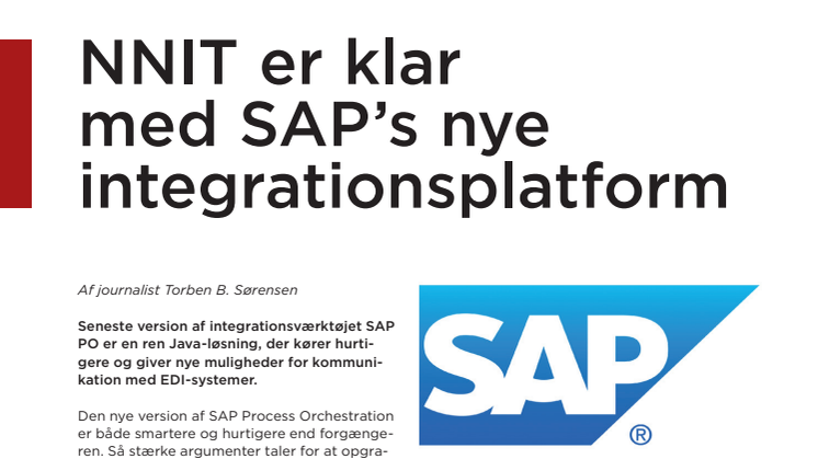 NNIT er klar med SAP's nye integrationsplatform 