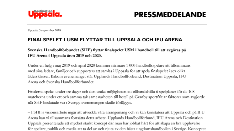 Finalspelet i USM flyttar till Uppsala och IFU Arena