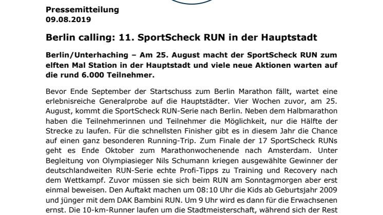 Berlin calling: 11. SportScheck RUN in der Hauptstadt