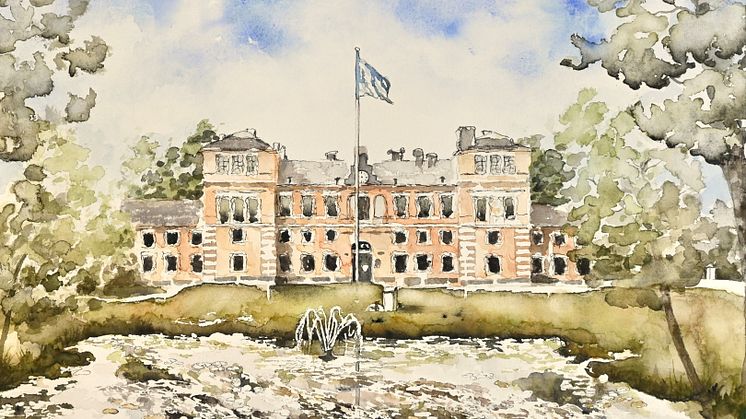 Rånäs Slott målat av Céclie Hansson
