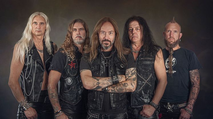 HammerFall från vänster Oscar Dronjak, Fredrik Larsson , Joacim Cans, Pontus Norgren, David Wallin