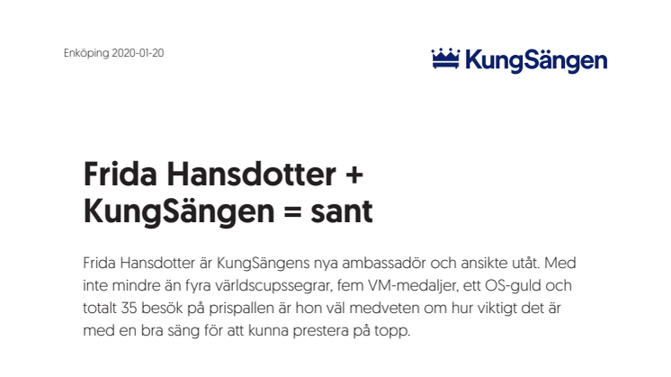 Frida Hansdotter + KungSängen = sant