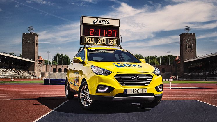 Hyundai och Sverigetaxi tar täten med vätgas i Stockholm Marathon