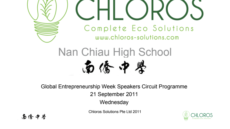 Morning Assembly Talk at Nan Chiau High School