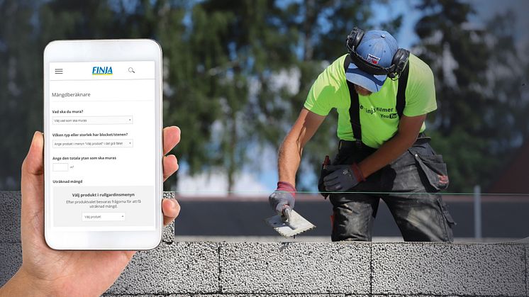 Finja Betong lanserar enkel digital mängdberäkning av murbruk