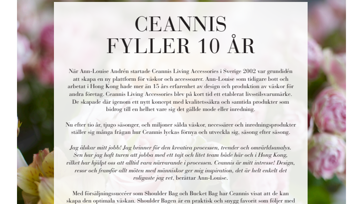 CEANNIS FYLLER 10 ÅR