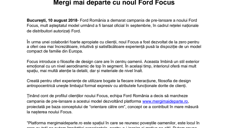 Mergi mai departe cu noul Ford Focus