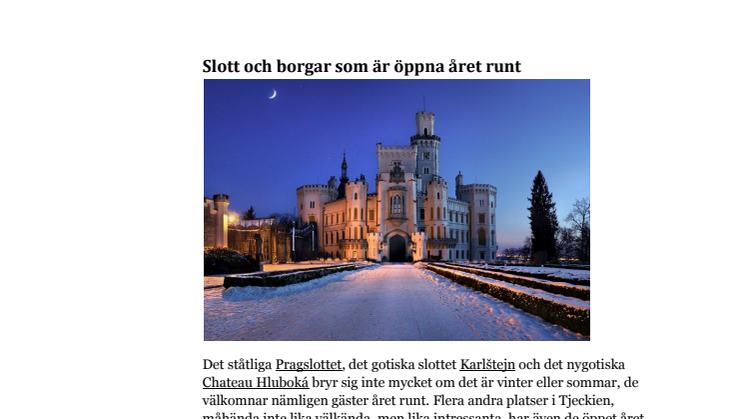 Nyhetsbrev - November 2013 - CzechTourism Scandinavia and Finland