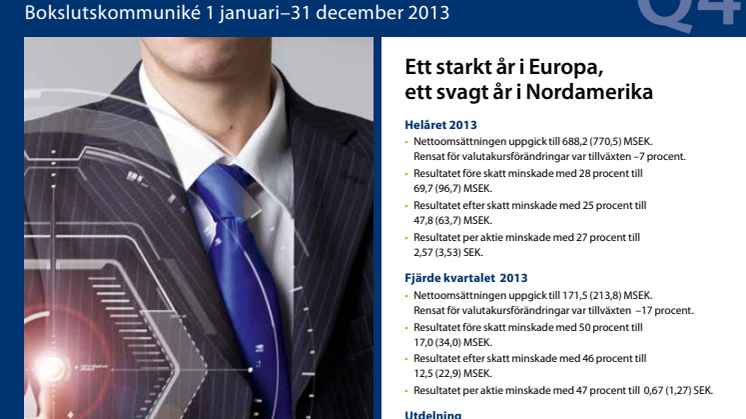 BTS Group AB (publ) Year End Report, January 1– December 31 2013 (SWE)