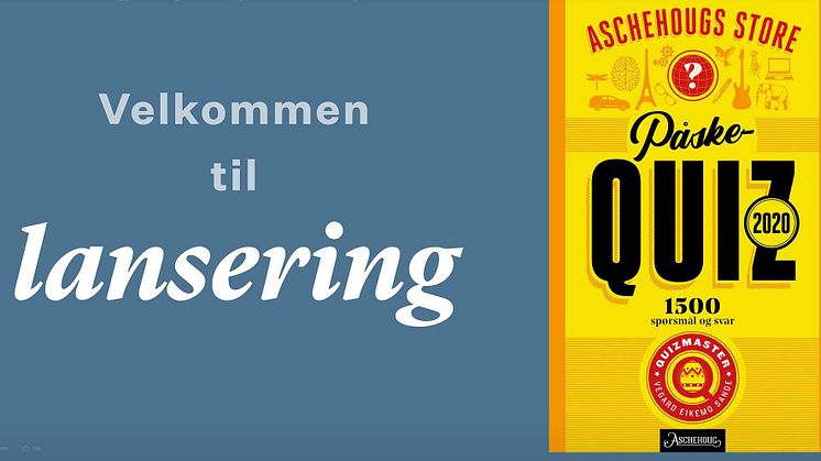 Velkommen til lansering av årets Påskequiz