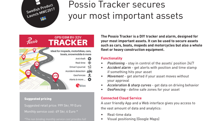 Possio Tracker secures your most important assets - Swedish Product launch at #MWC17