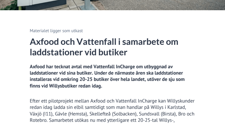 Axfood och Vattenfall i samarbete om laddstationer vid butiker.pdf