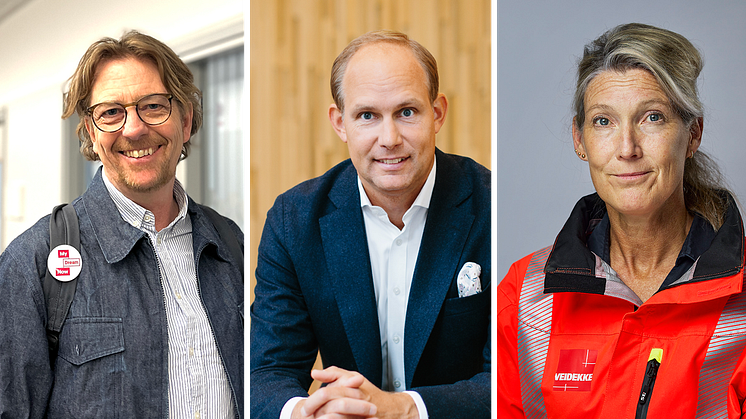 Jonas Bygdeson, Grundare My Dream Now, Martin Persson, Sverigechef Nordea, Charlotta Nilsén, Verksamhetsområdeschef, Veidekke Bygg Sverige