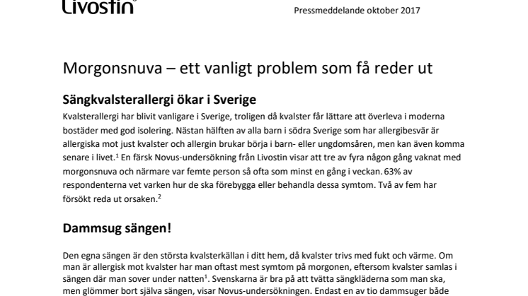 Morgonsnuva – ett vanligt problem som få reder ut