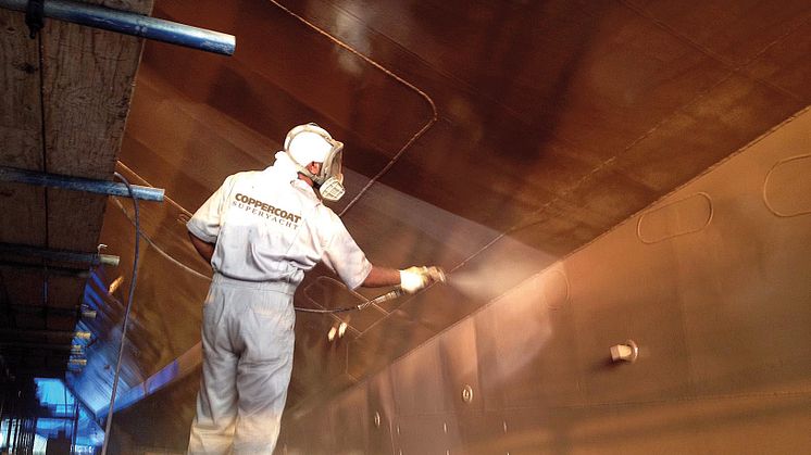Coppercoat - Coppercoat Superyacht sprayed onto Sarha in UAE.