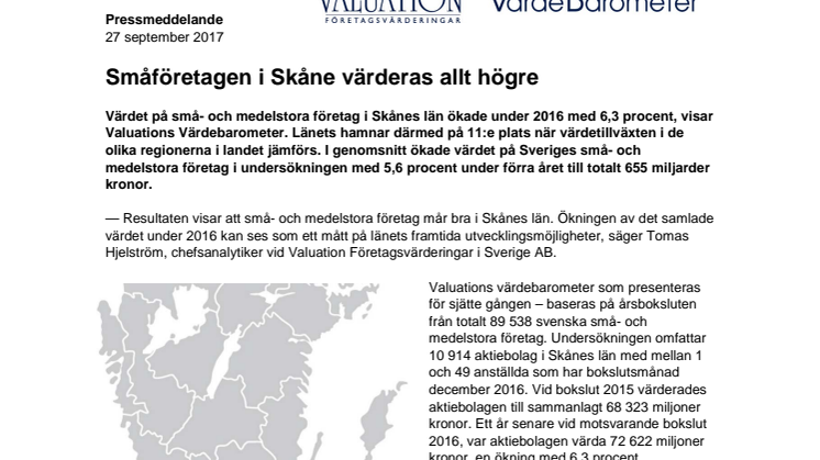 Värdebarometern 2017 Skånes län