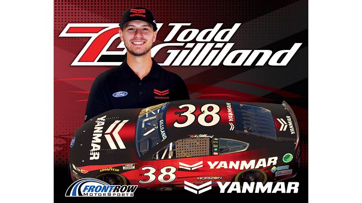 Yanmar is Primary Partner of the Todd Gilliland No.38 NASCAR Cup Series Ford Mustang.