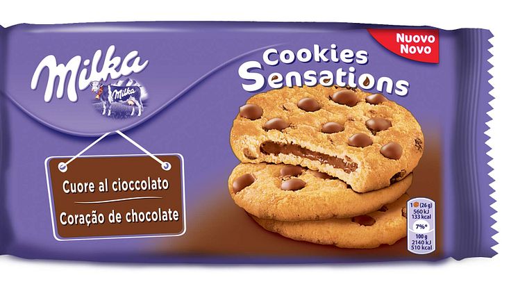 MILKA DI NUOVO IN TV CON UNA NOVITA’ NELLA GAMMA BISCOTTI: COOKIES SENSATIONS CUORE AL CIOCCOLATO