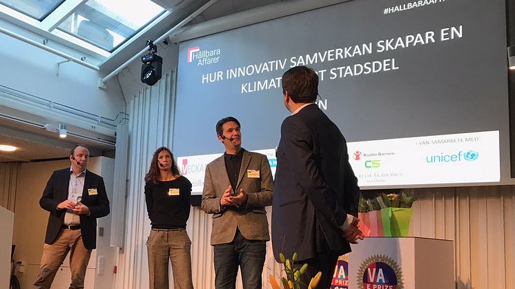 Thomas Larsson, fastighetschef LIDL, Teresa Mattisson, försäljningschef, energilösningar E.ON, Kim Hultén, VD Sigtuna stadsängar, Marc Hoffman, Sverigechef E.ON