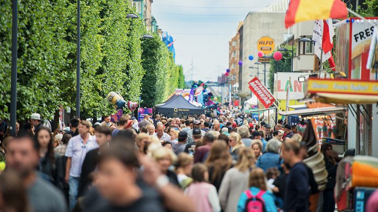 2017 blev ännu ett kanonår för besöksnäringen i Helsingborg. Bilden visar Södergatan under Hx. Foto: Niklas Lydeen