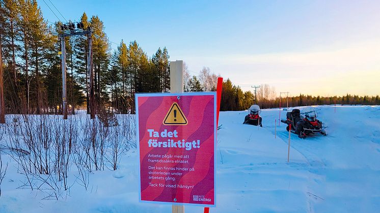 Skoteråkare som färdas mellan Pitsund och Jävre behöver vara extra försiktiga medan projektet pågår.
