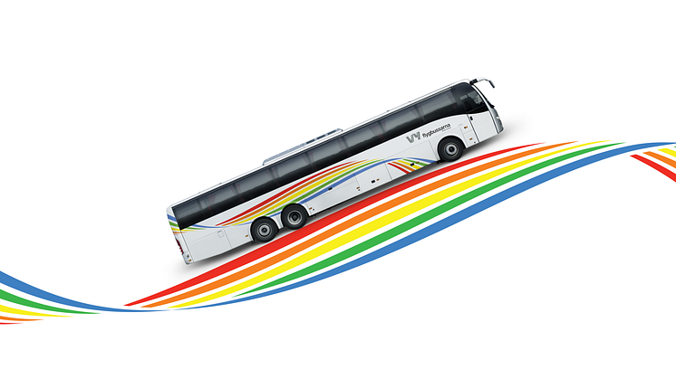 Vy flygbussarnas slogan detta år är "Too gay to drive straight".