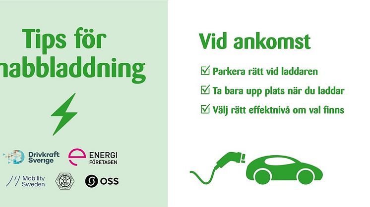 Tre av nio tips för snabbladdning