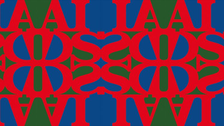 General Idea, AIDS, 1988. Håndtrykt tapet, overordnede dimensioner variable.