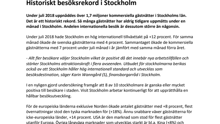 Historiskt besöksrekord i Stockholm