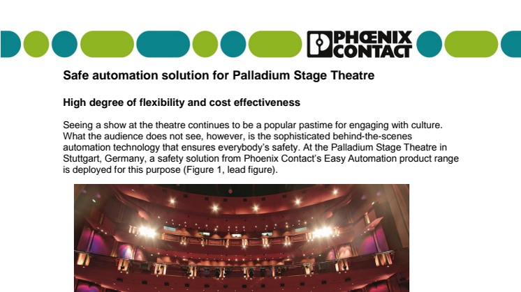 Safe automation solution for Palladium Stage Theatre